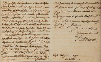 Lot #168 Robert Morris Autograph Letter Signed - Declaration Signer from Pennsylvania - Image 2