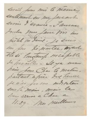Lot #643 Mary Cassatt Autograph Letter Signed to Her Biographer - Image 2
