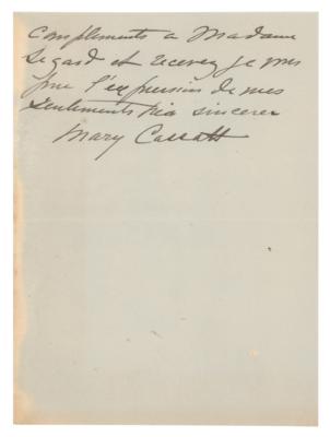 Lot #643 Mary Cassatt Autograph Letter Signed to Her Biographer - Image 3