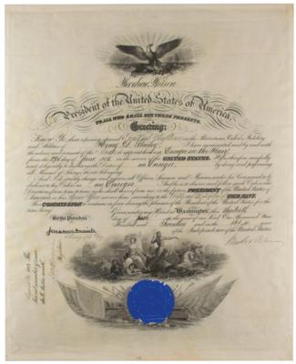 Lot #160 Woodrow Wilson Document Signed as President - Image 1