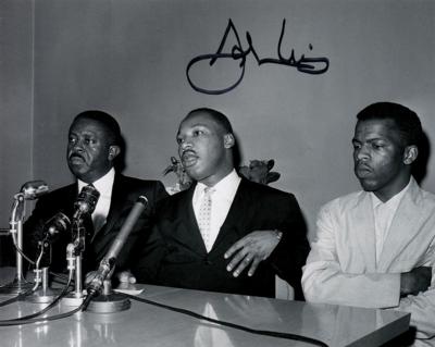Lot #330 Civil Rights: John Lewis Signed Photograph - Image 1