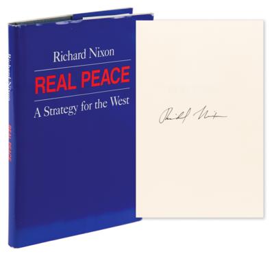 Lot #126 Richard Nixon Signed Book - Real Peace - Image 1