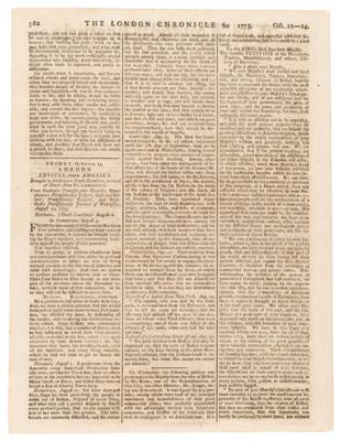Lot #459 Battle of Bunker Hill Aftermath: The London Chronicle from October 1775 - Image 2