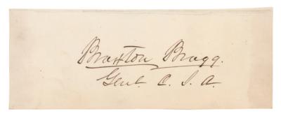 Lot #457 Braxton Bragg Signature