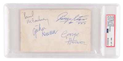 Lot #739 Beatles Signed 1963 Parlophone Promo Card - The First to Show New Drummer Ringo Starr (PSA NM-MT 8) - Image 2