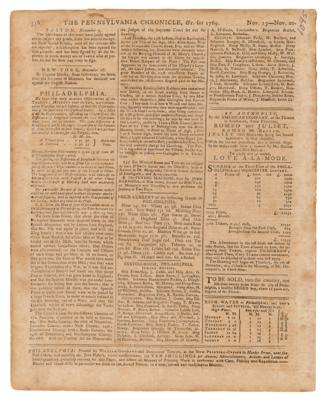 Lot #449 Townshend Acts: Pennsylvania Chronicle from November 1769 - Image 2
