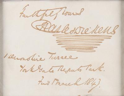 Lot #710 Charles Dickens Signature - Image 2