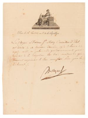 Lot #441 Napoleon Letter Signed as First Consul - Image 1