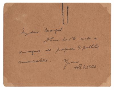 Lot #729 H. G. Wells Autograph Letter Signed