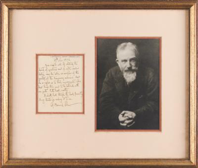 Lot #725 George Bernard Shaw Autograph Letter