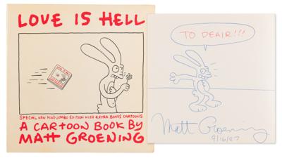 Lot #685 Matt Groening Signed Book with Sketch