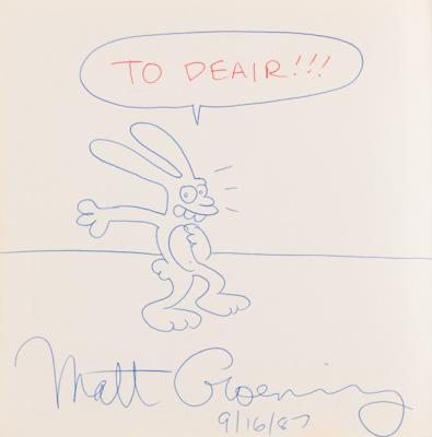 Lot #685 Matt Groening Signed Book with Sketch - Image 2