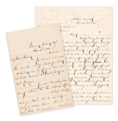 Lot #503 Winfield Scott Hancock (2) Autograph Letters Signed - "I did not even know until late in the day that an attack on Petersburg had been directed" - Image 1