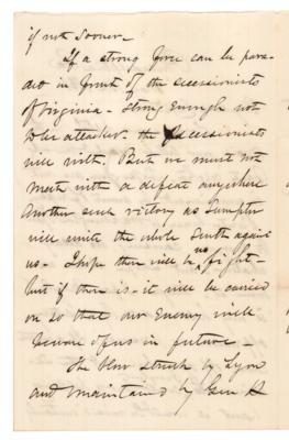 Lot #551 Fitz John Porter Civil War-Dated Autograph Letter Signed: "Another such victory as Sumpter will unite the whole South against us" - Image 2
