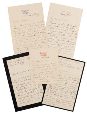 Lot #483 Louis Philippe d'Orleans (5) Autograph Letters Signed: "I am studying now the operations of General Grant around Chattanooga" - Image 1