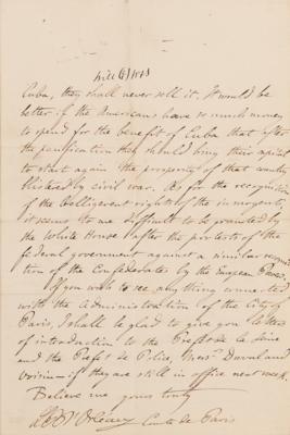 Lot #483 Louis Philippe d'Orleans (5) Autograph Letters Signed: "I am studying now the operations of General Grant around Chattanooga" - Image 10