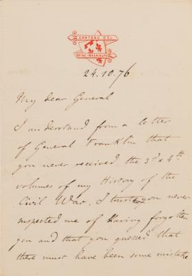 Lot #483 Louis Philippe d'Orleans (5) Autograph Letters Signed: "I am studying now the operations of General Grant around Chattanooga" - Image 13