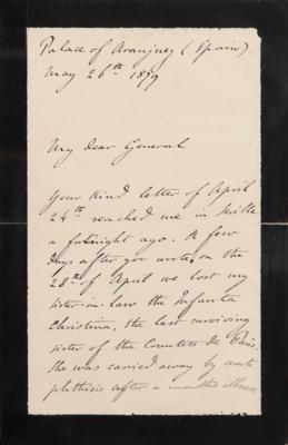 Lot #483 Louis Philippe d'Orleans (5) Autograph Letters Signed: "I am studying now the operations of General Grant around Chattanooga" - Image 2