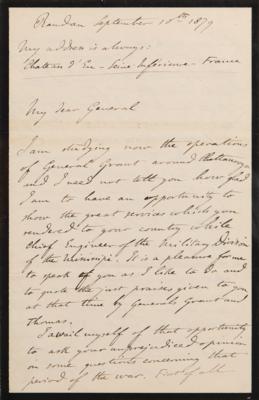 Lot #483 Louis Philippe d'Orleans (5) Autograph Letters Signed: "I am studying now the operations of General Grant around Chattanooga" - Image 5