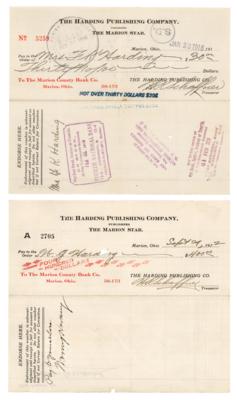 Lot #93 Warren G. Harding and Florence Harding (2) Documents Signed - Image 1