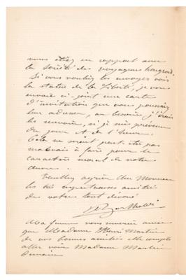 Lot #642 Frederic Auguste Bartholdi Autograph Letter Signed on the Statue of Liberty - Image 2
