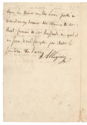 Lot #289 Countess Marie du Barry Letter Signed - Image 2