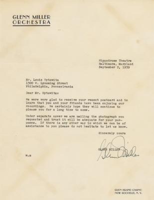 Lot #822 Glenn Miller Typed Letter Signed - Image 1