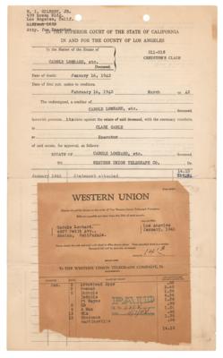 Lot #984 Clark Gable Document Signed for the Estate of Carole Lombard - Image 2