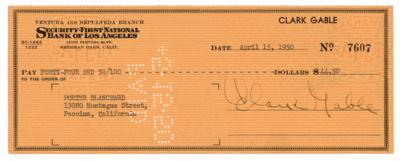 Lot #986 Clark Gable Signed Check