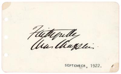 Lot #962 Charlie Chaplin Signature