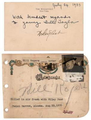 Lot #1051 Will Rogers and Wiley Post (2) Signatures - Image 1