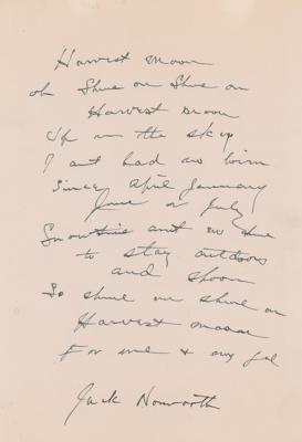 Lot #825 Jack Norworth Autograph Lyrics Signed - Image 1