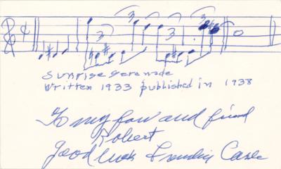 Lot #792 Frankie Carle Autograph Musical Quotation Signed - Image 1