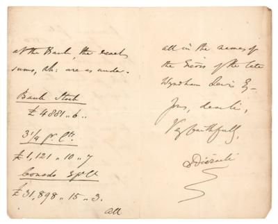 Lot #286 Benjamin Disraeli Autograph Letter Signed - Image 2