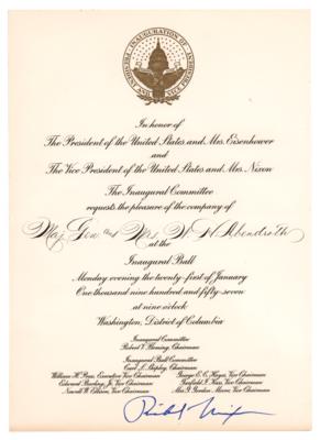 Lot #130 Richard Nixon Signed Invitation - Image 1
