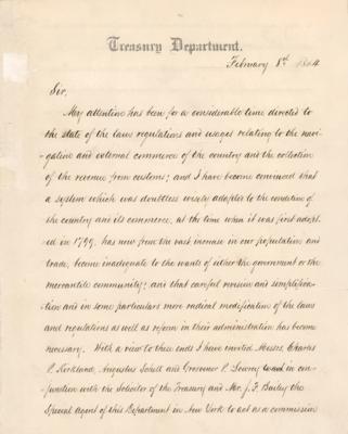Lot #277 Salmon P. Chase Letter Signed as Treasury
