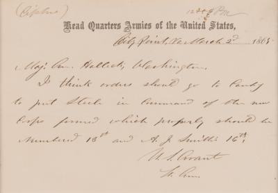 Lot #33 U. S. Grant Autograph Letter Signed, Sent to Maj. Gen. Henry Halleck (March 2, 1865) - Image 2