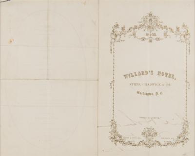 Lot #38 U. S. Grant and Philip H. Sheridan Signed Menu from Willard's Hotel - Dated to the Capture of Jefferson Davis - Image 4