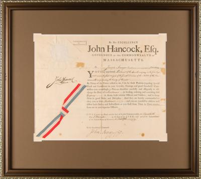 Lot #167 John Hancock Document Signed as Governor of Massachusetts - Image 2