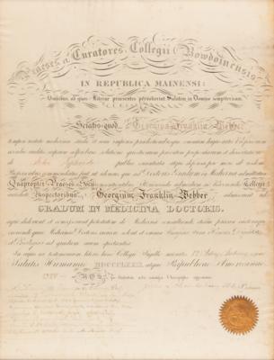 Lot #470 Joshua Lawrence Chamberlain Signed Bowdoin College Diploma - Image 2