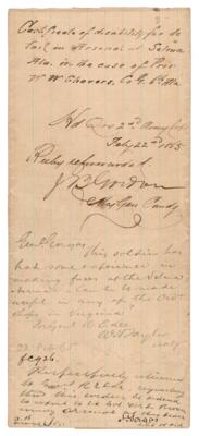 Lot #496 John B. Gordon Civil War-Dated Endorsement Signed - Image 1