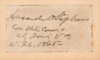 Lot #571 Alexander Stephens Signature [Hampton Roads Conference, 1865] - Image 1
