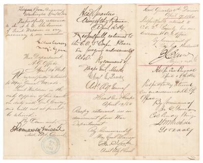 Lot #423 George G. Meade, Gouverneur K. Warren, and Union Generals Civil War–Dated Endorsements - Image 2