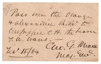 Lot #541 George G. Meade Civil War-Dated Autograph