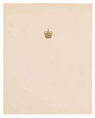 Lot #210 Queen Elizabeth II and Prince Philip Signed Christmas Card (1952) - Image 2