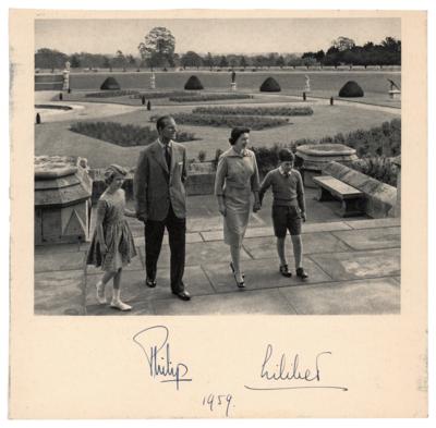Lot #348 Queen Elizabeth II "Lilibet" and Prince Philip Signed Photograph (1959) - Image 1