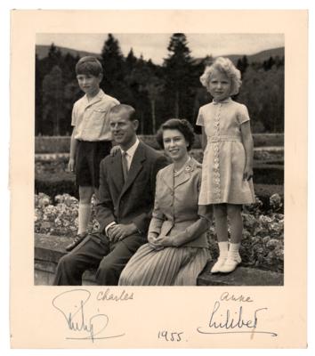 Lot #349 Queen Elizabeth II "Lilibet" and Prince Philip Signed Photograph (1955) - Image 1