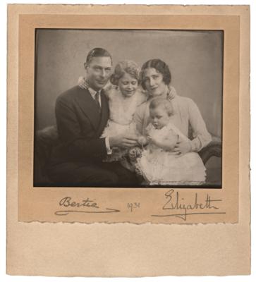 Lot #328 King George VI "Bertie" and Elizabeth, Queen Mother Signed Christmas Card (1931) - Image 1