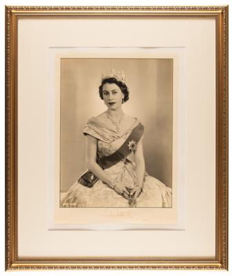 Lot #209 Queen Elizabeth II Oversized Signed Photograph (1953) - Image 2