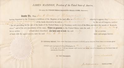 Lot #5 James Madison and James Monroe Document Signed as President and Secretary of State - Image 2